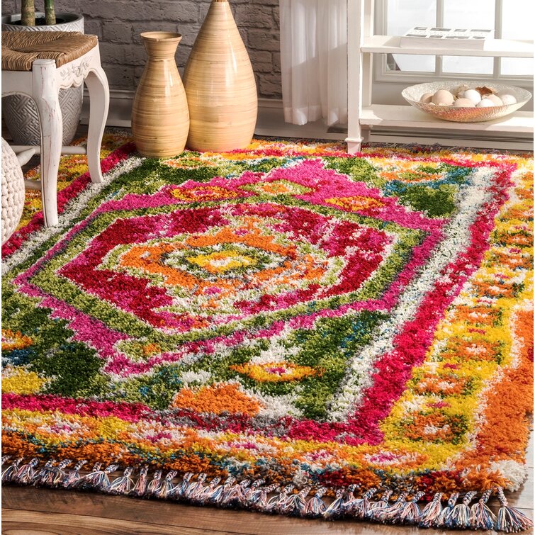 Pink deals shag rugs